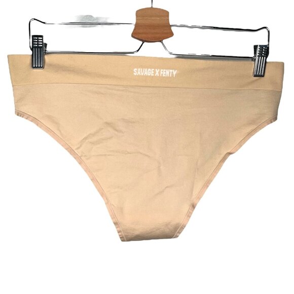 Savage X Fenty Womens Beige Seamless Wide Side Thong Size 2XL - Picture 1 of 7
